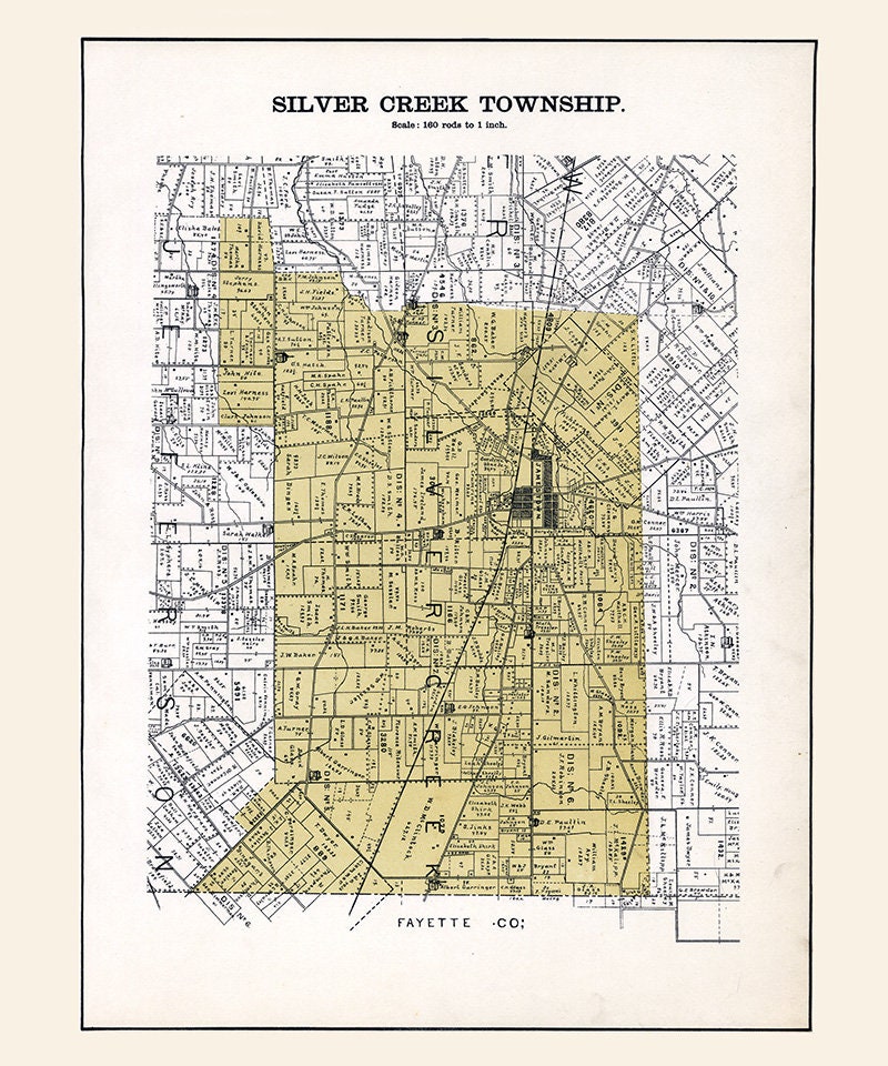 1896 Map of Silver Creek Township Greene County Ohio
