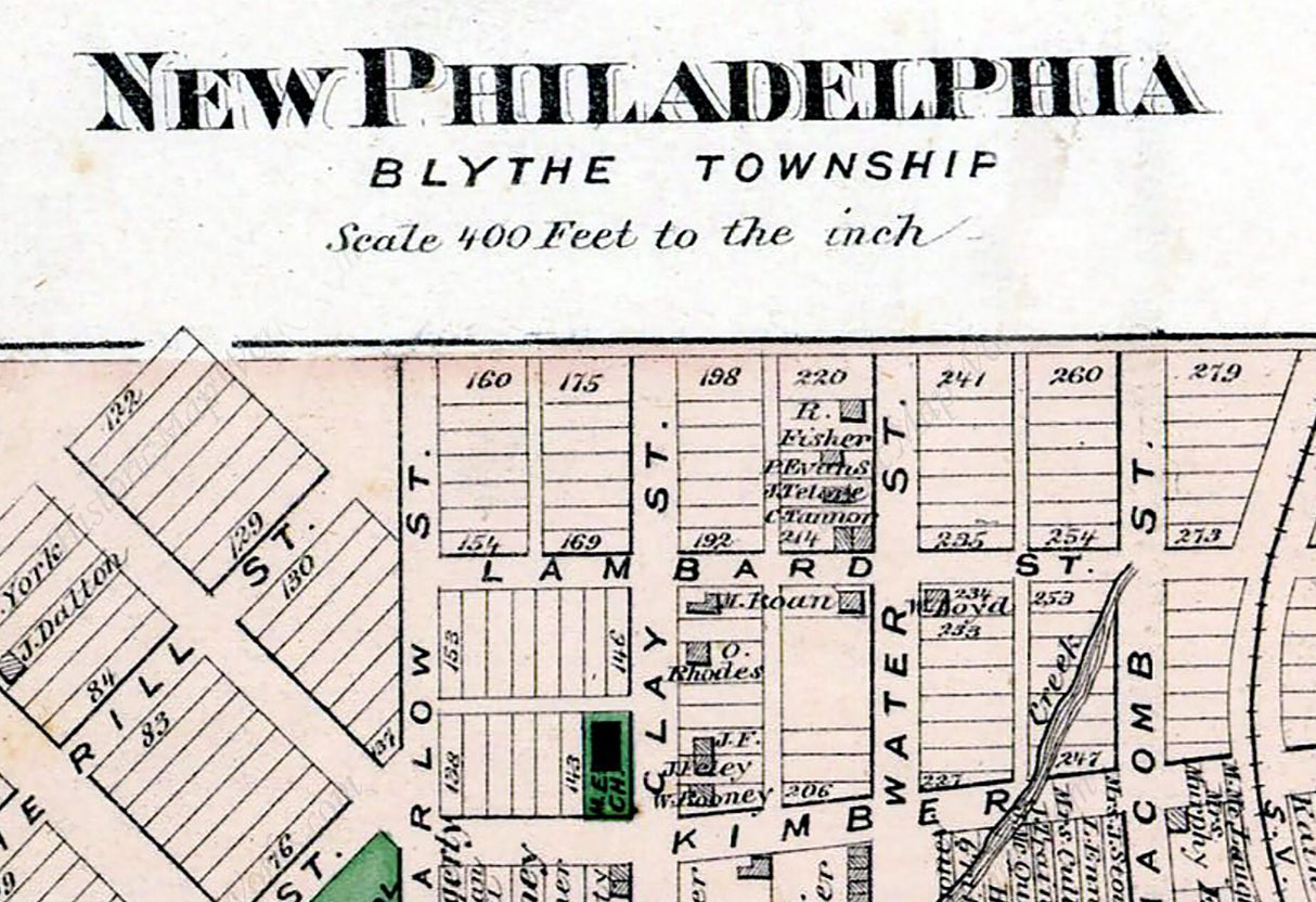 1875 Map of Blythe Township Schuylkill County Pennsylvania New Philadelphia