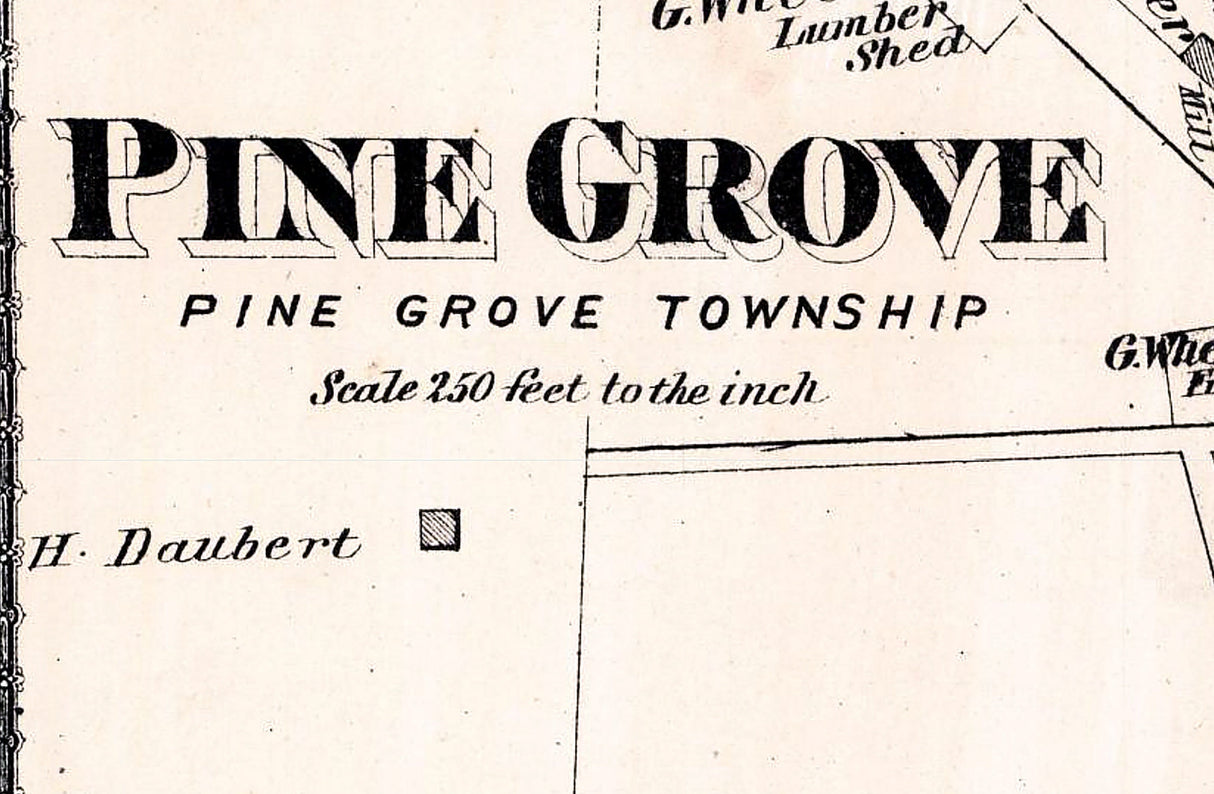 1875 Town Map of Pine Grove Schuylkill County Pennsylvania
