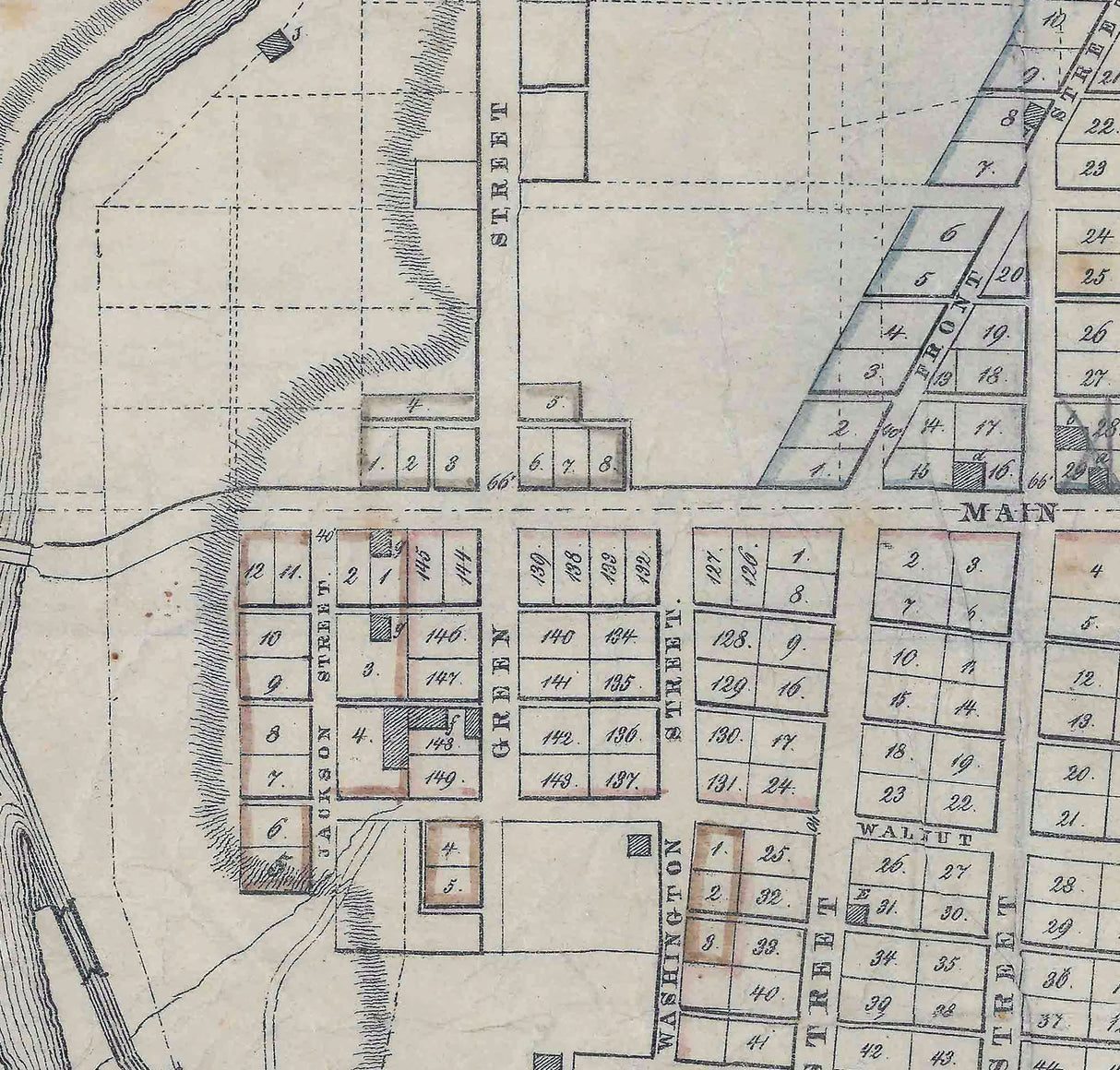 1840 Map of Richmond Wayne County Indiana