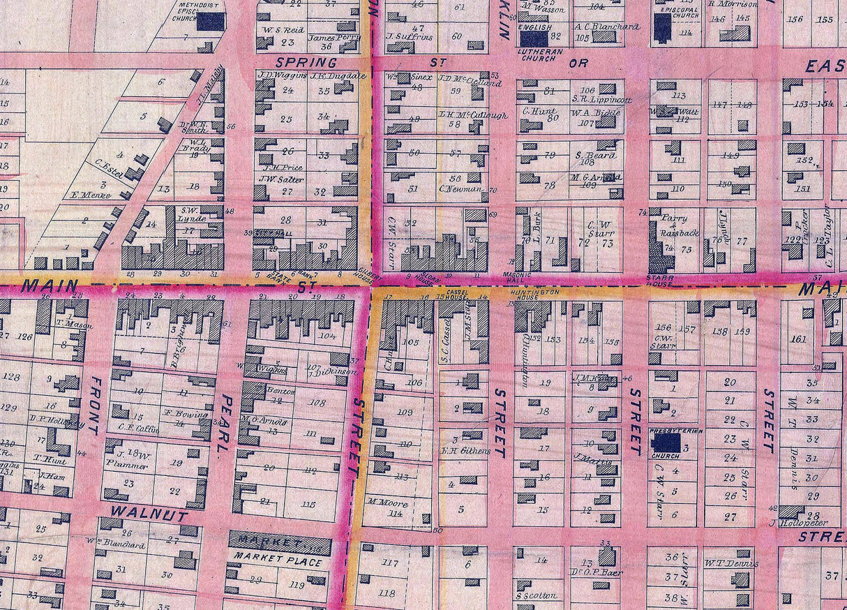 1854 Map of Richmond Wayne County Indiana