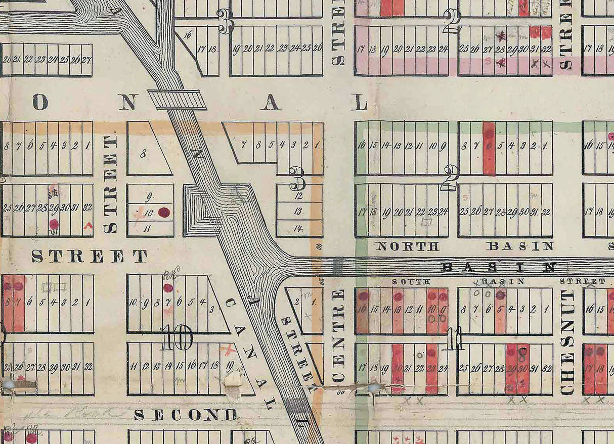 1870 Town Map of Cambridge City Indiana
