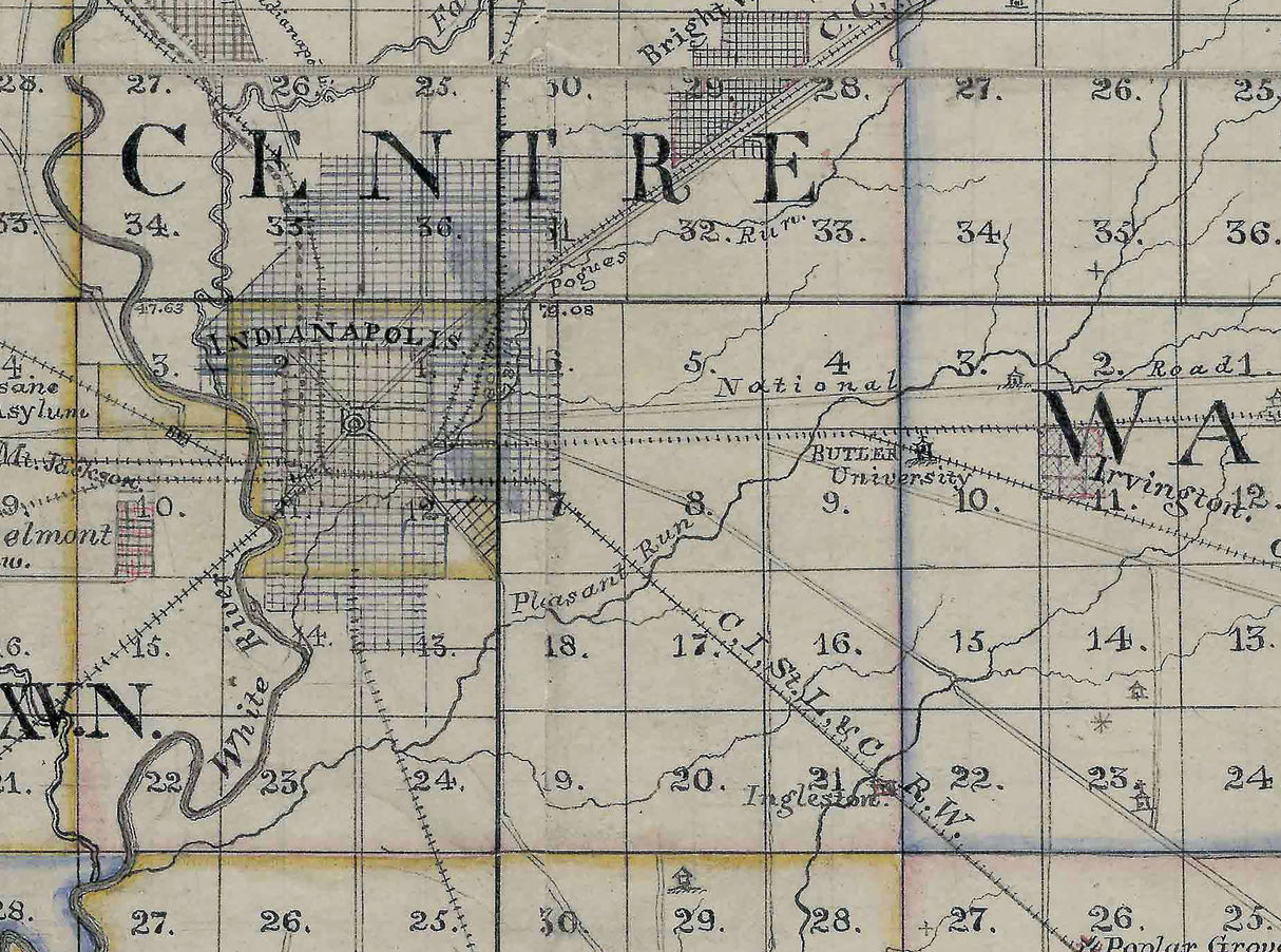 1875 Map of Marion County Indiana