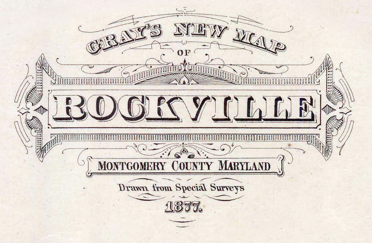 1877 Town Map of Rockville Montgomery County Maryland