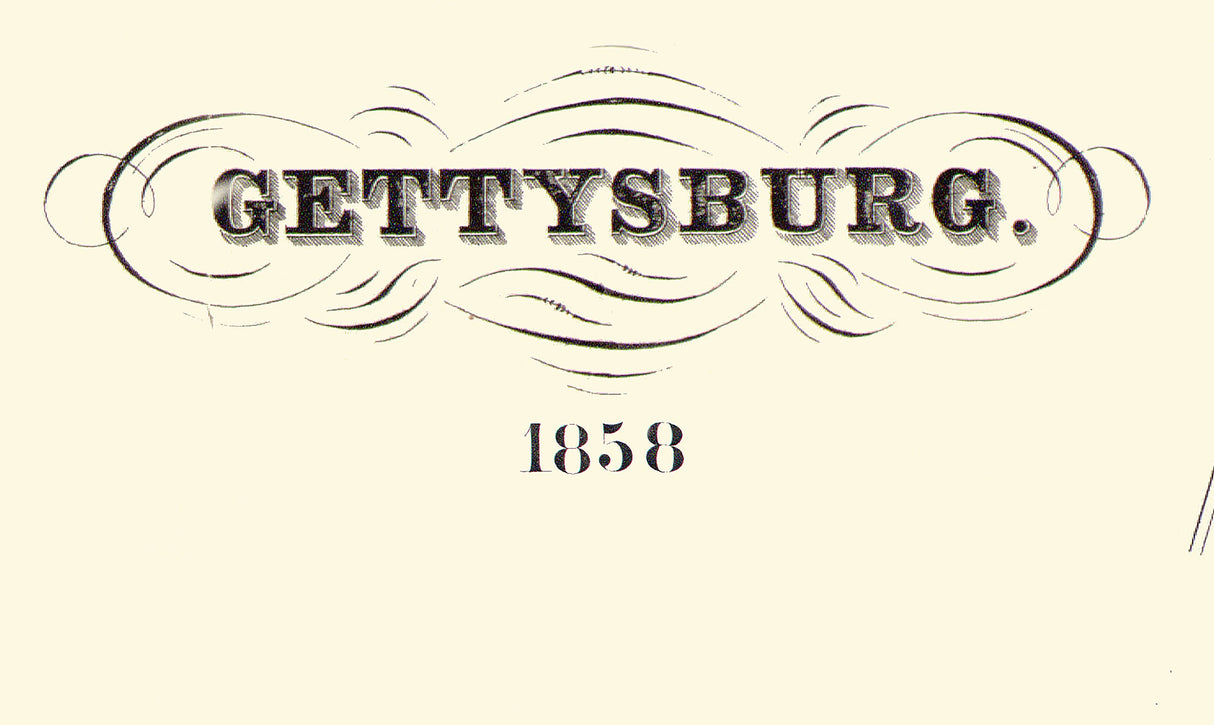1858 Map of Gettysburg Adams County Pennsylvania