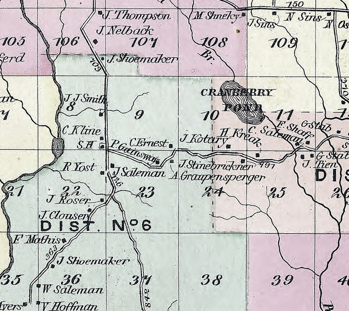 1875 Map of Lewis Township Lewis County New York
