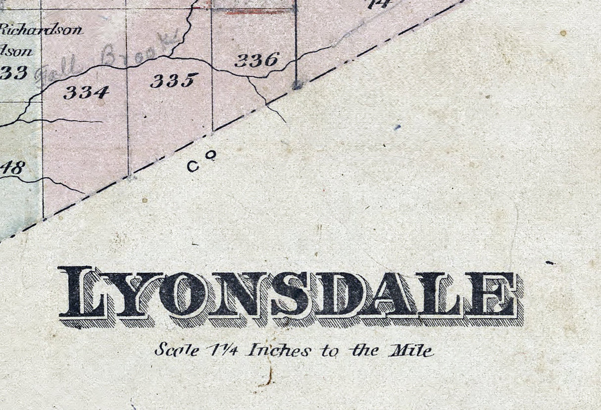 1875 Map of Lyonsdale Township Lewis County New York