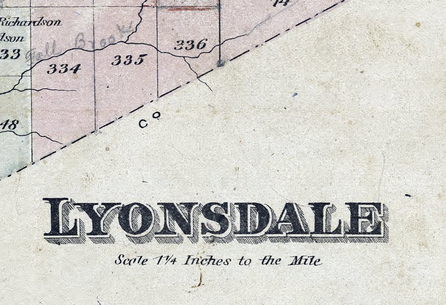 1875 Map of Lyonsdale Township Lewis County New York