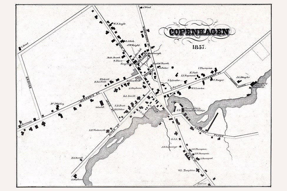 1857 Map of Copenhagen Lewis County New York