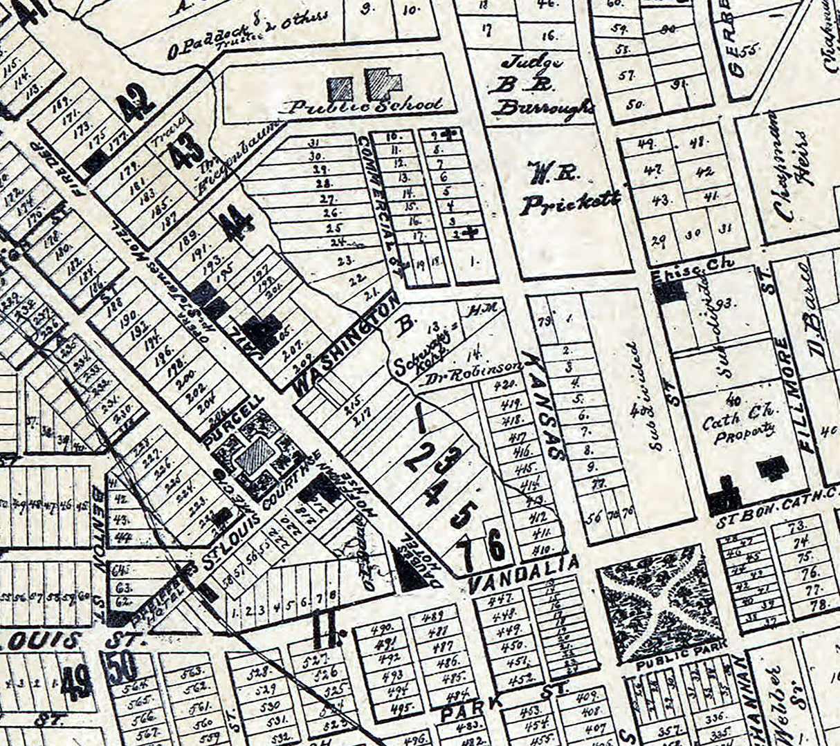 1892 Town Map of Edwardsville Madison County Illinois