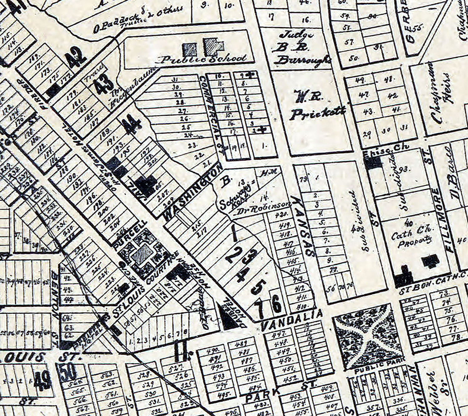 1892 Town Map of Edwardsville Madison County Illinois