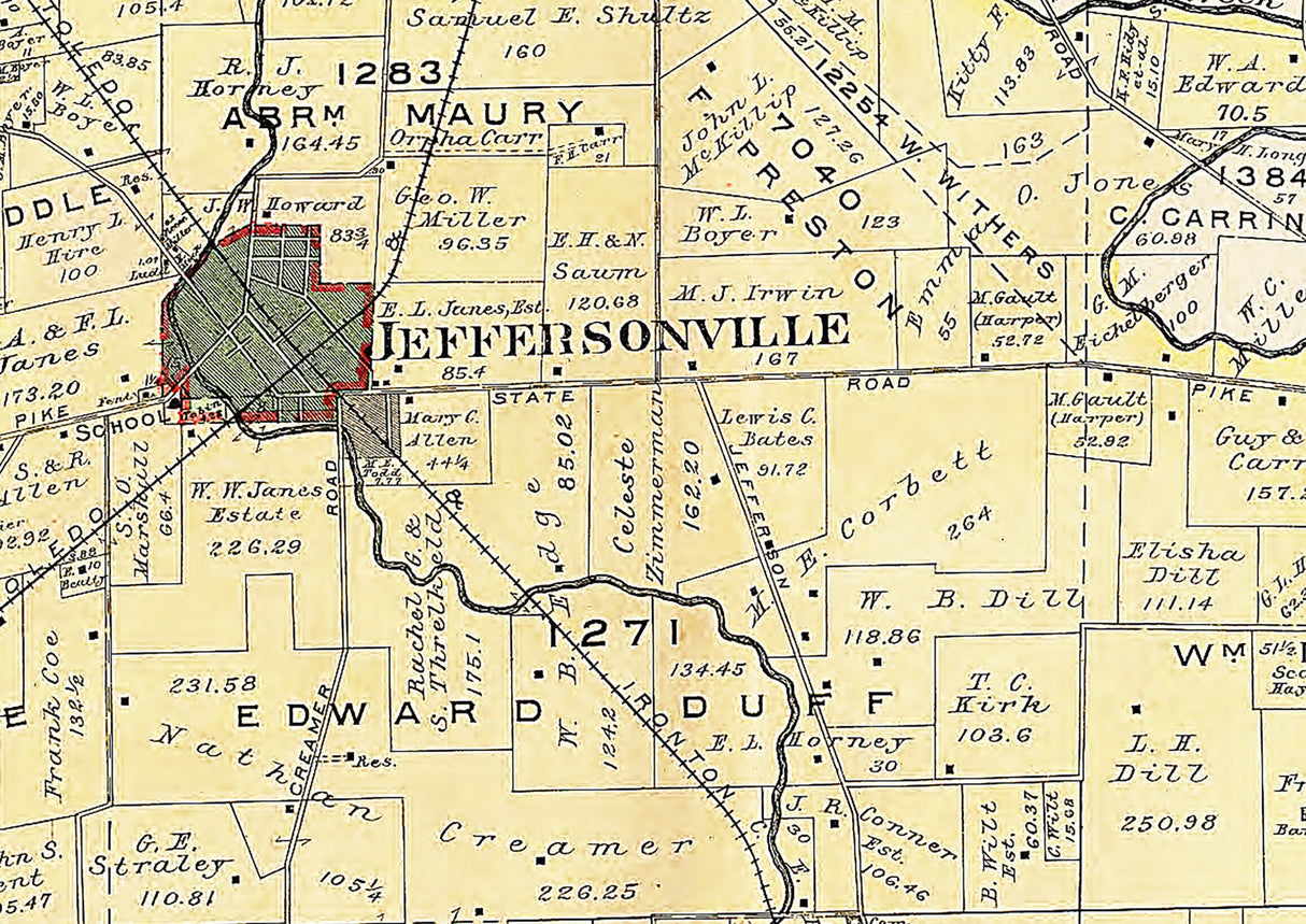 1913 Map of Jefferson Township Fayette County Ohio