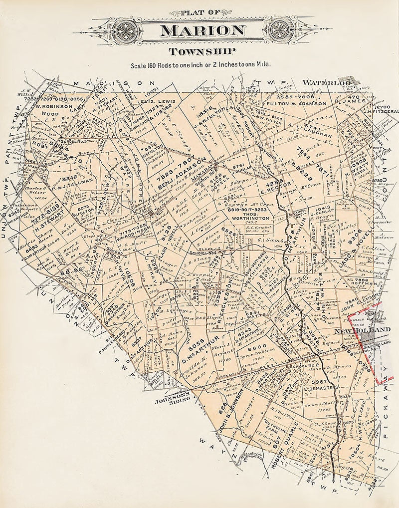 1913 Map of Marion Township Fayette County Ohio