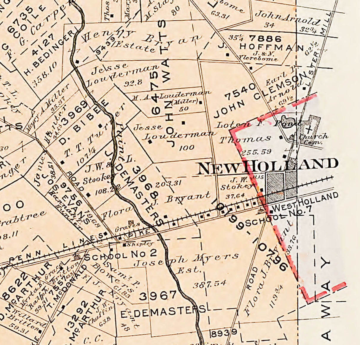 1913 Map of Marion Township Fayette County Ohio