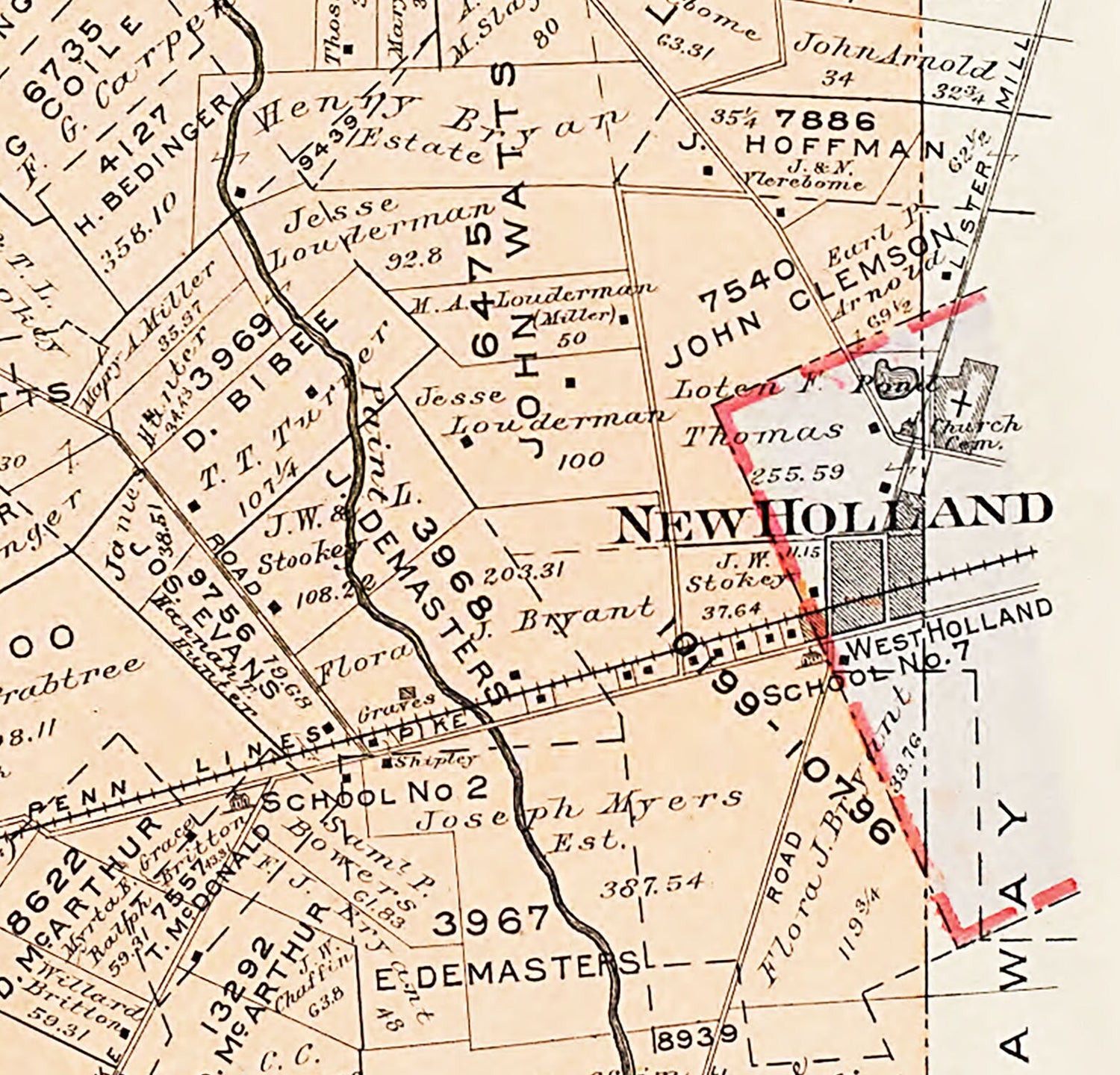 1913 Map of Marion Township Fayette County Ohio