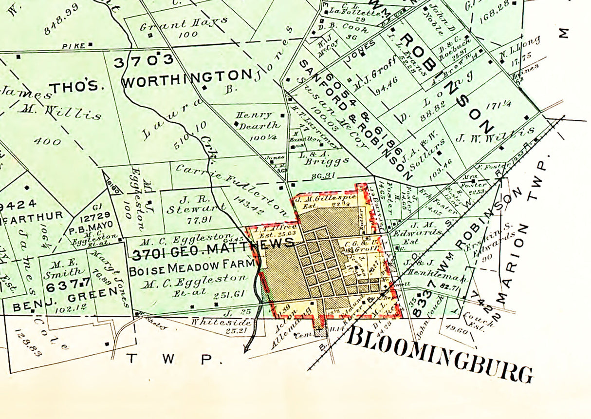 1913 Map of Paint Township Fayette County Ohio