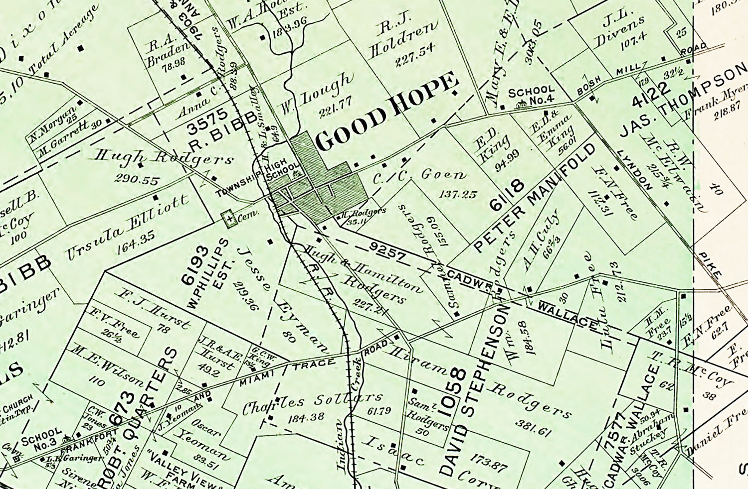 1913 Map of Wayne Township Fayette County Ohio