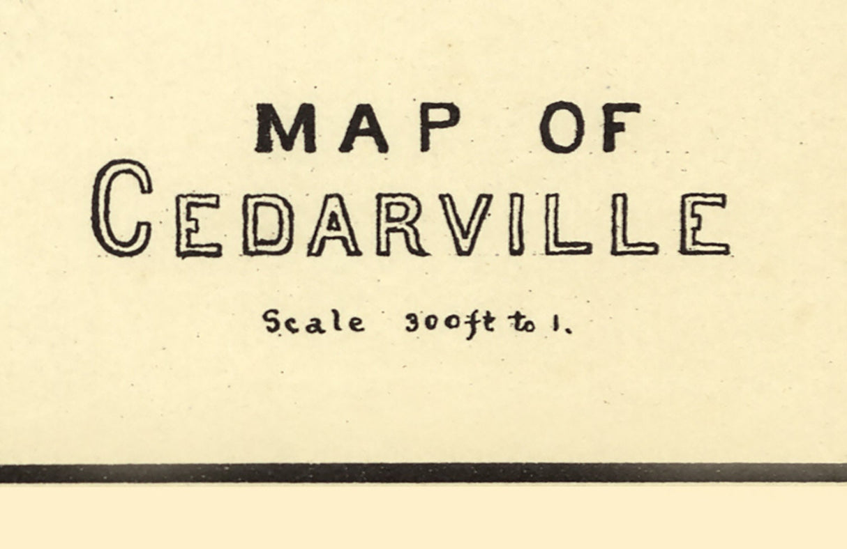 1896 Town Map of Cedarville Greene County Ohio