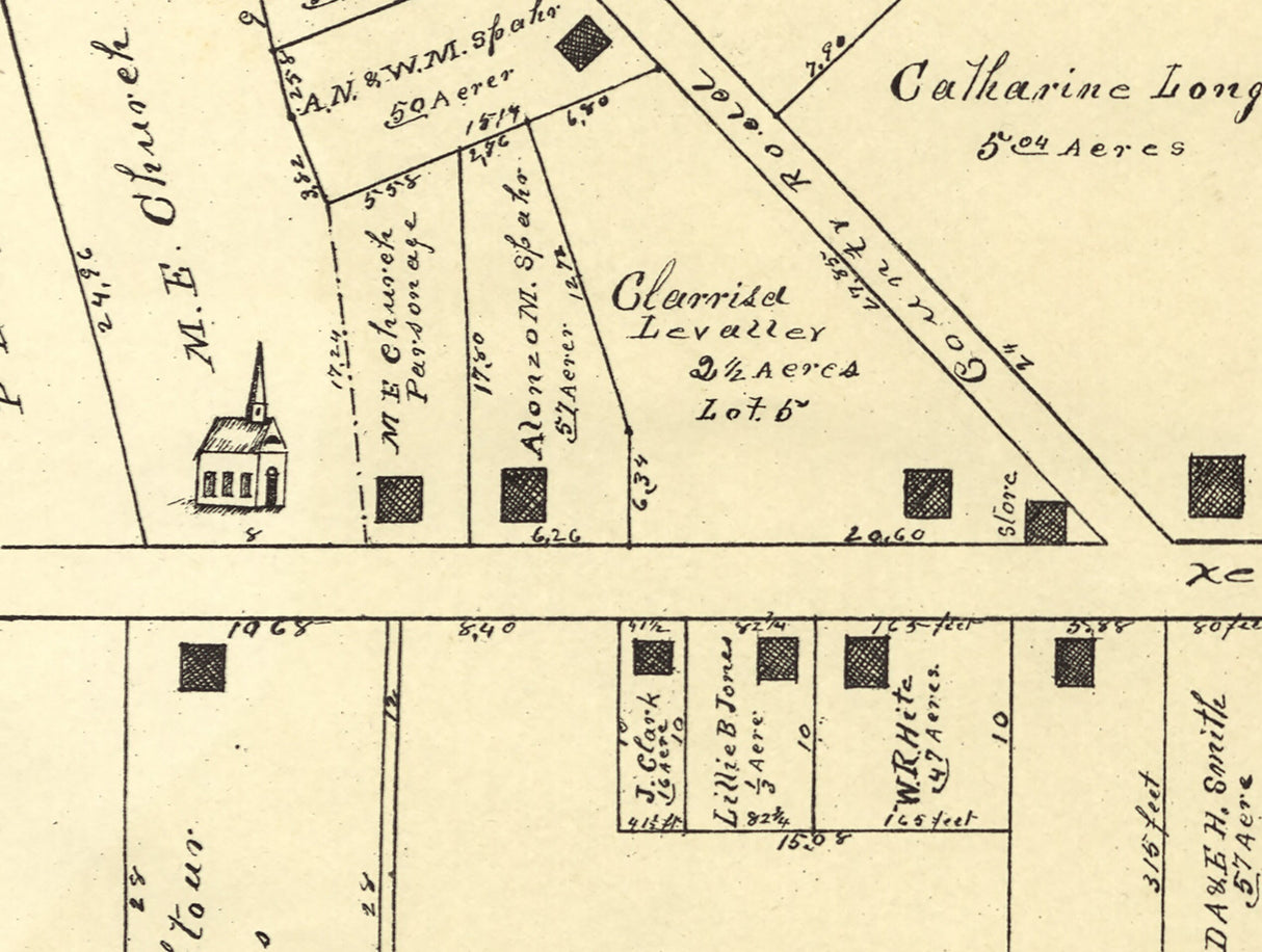 1896 Town Map of New Jasper Greene County Ohio