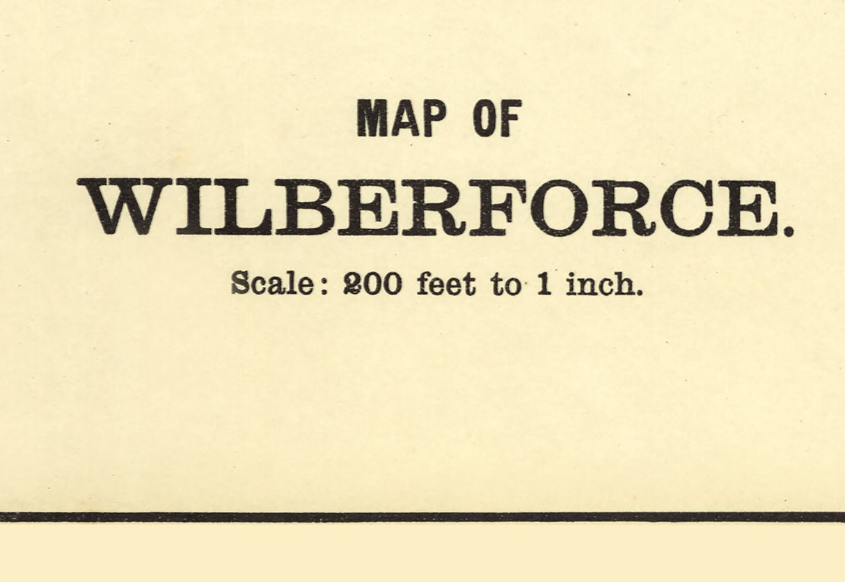 1896 Town Map of Wilberforce Greene County Ohio