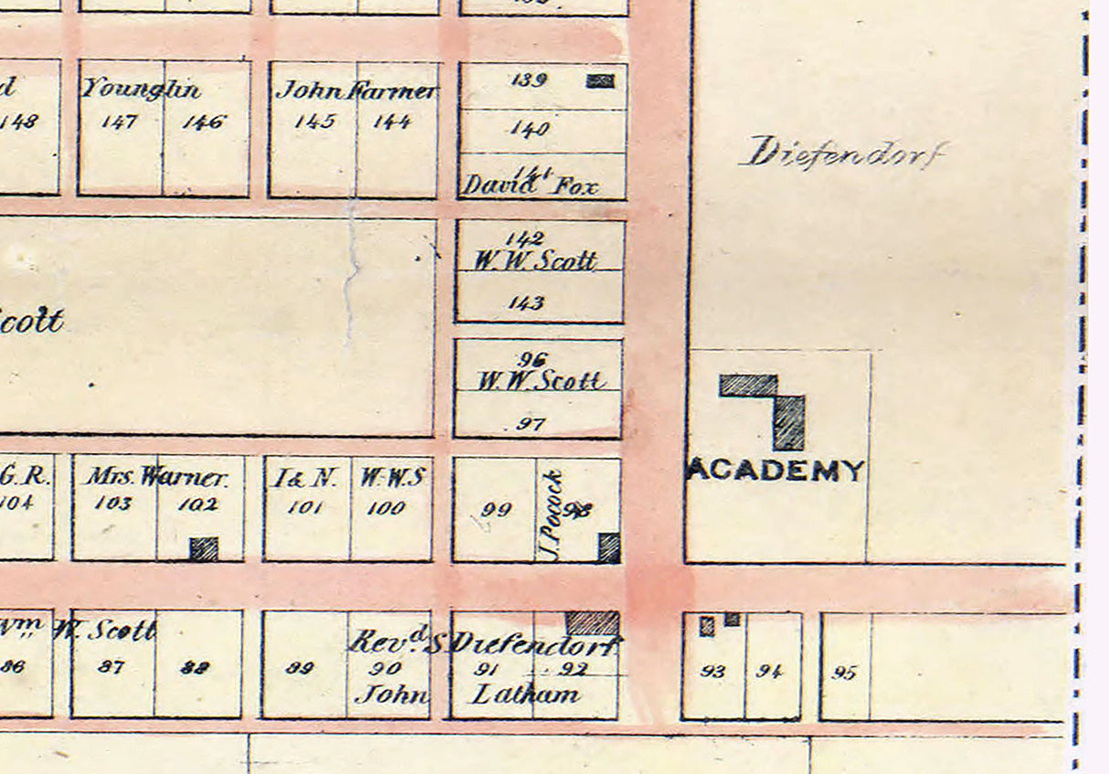 1861 Town Map of Hayesville Ashland County Ohio