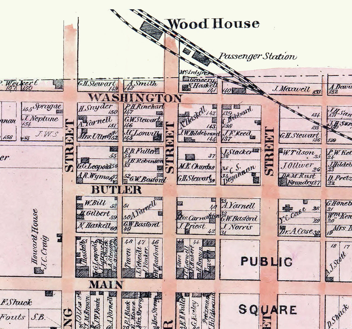 1861 Town Map of Loudonville Ashland County Ohio