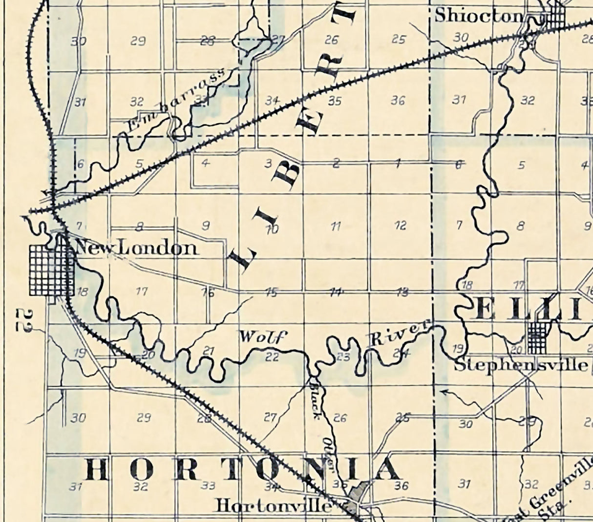 1889 Map of Outagamie County Wisconsin