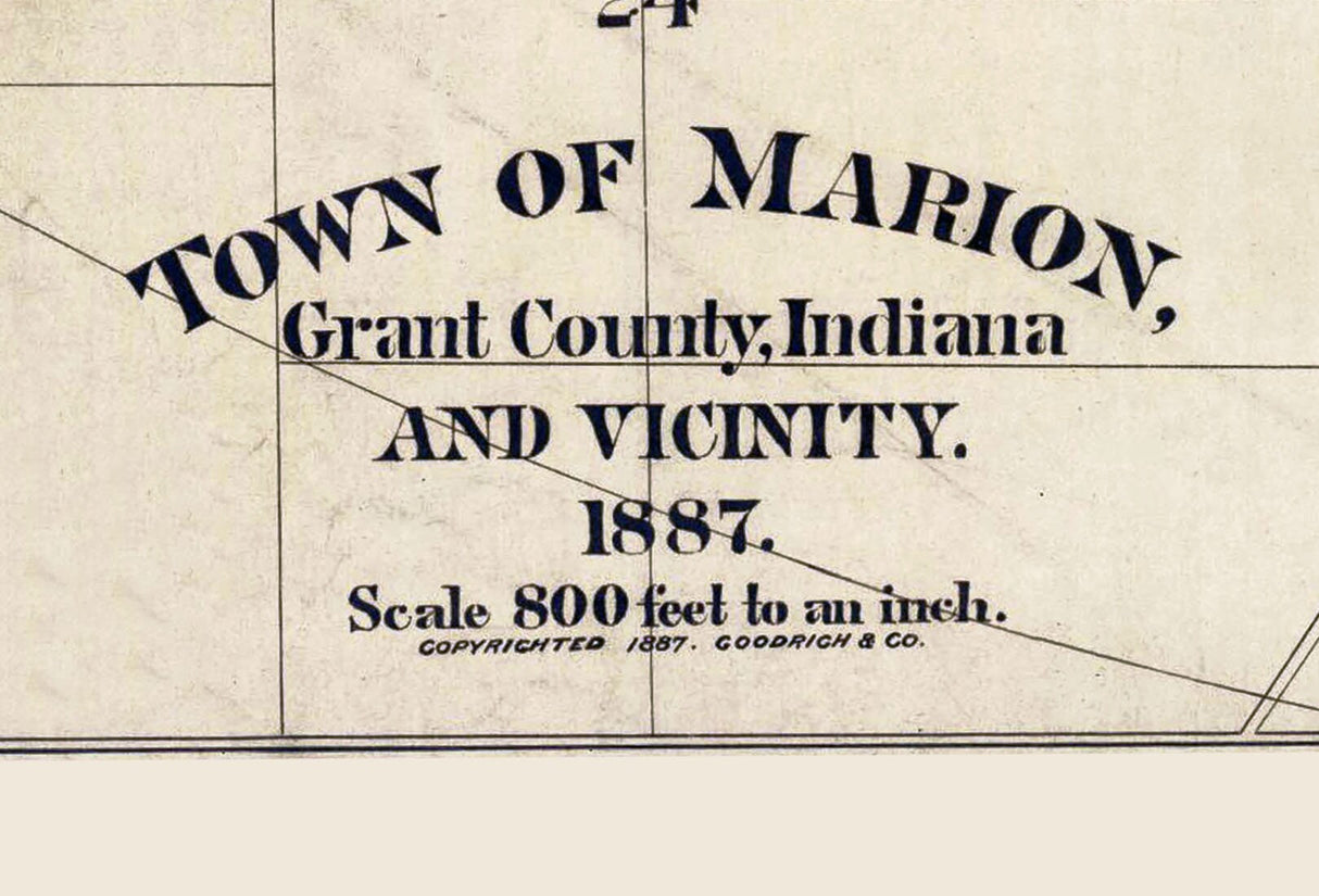 1887 Map of Marion Grant County Indiana