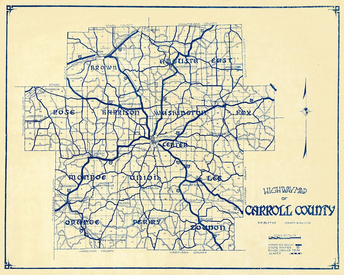 1890s Map of Carroll County Ohio