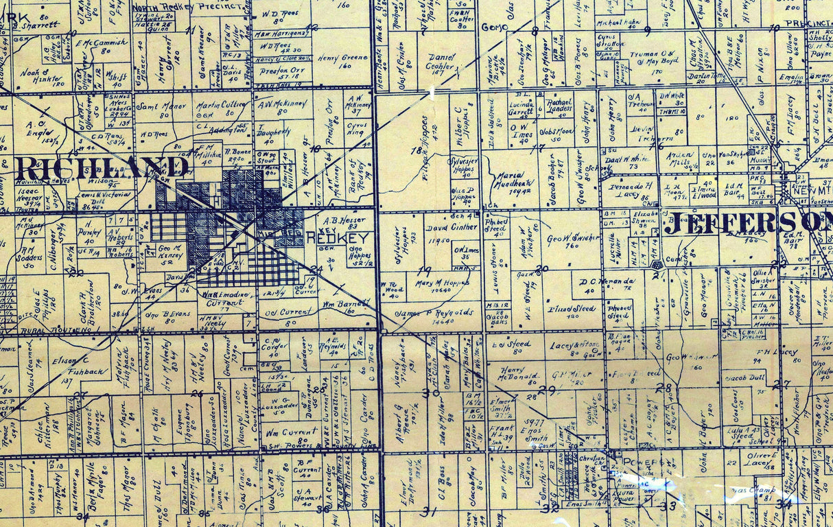 1900 Farm Line Map of Jay County Indiana