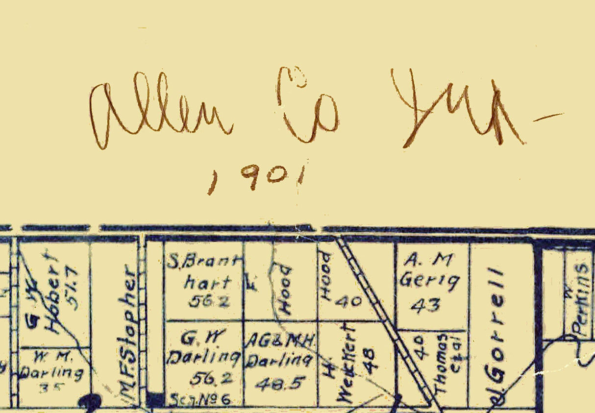 1901 Farm Line Map of Allen County Indiana