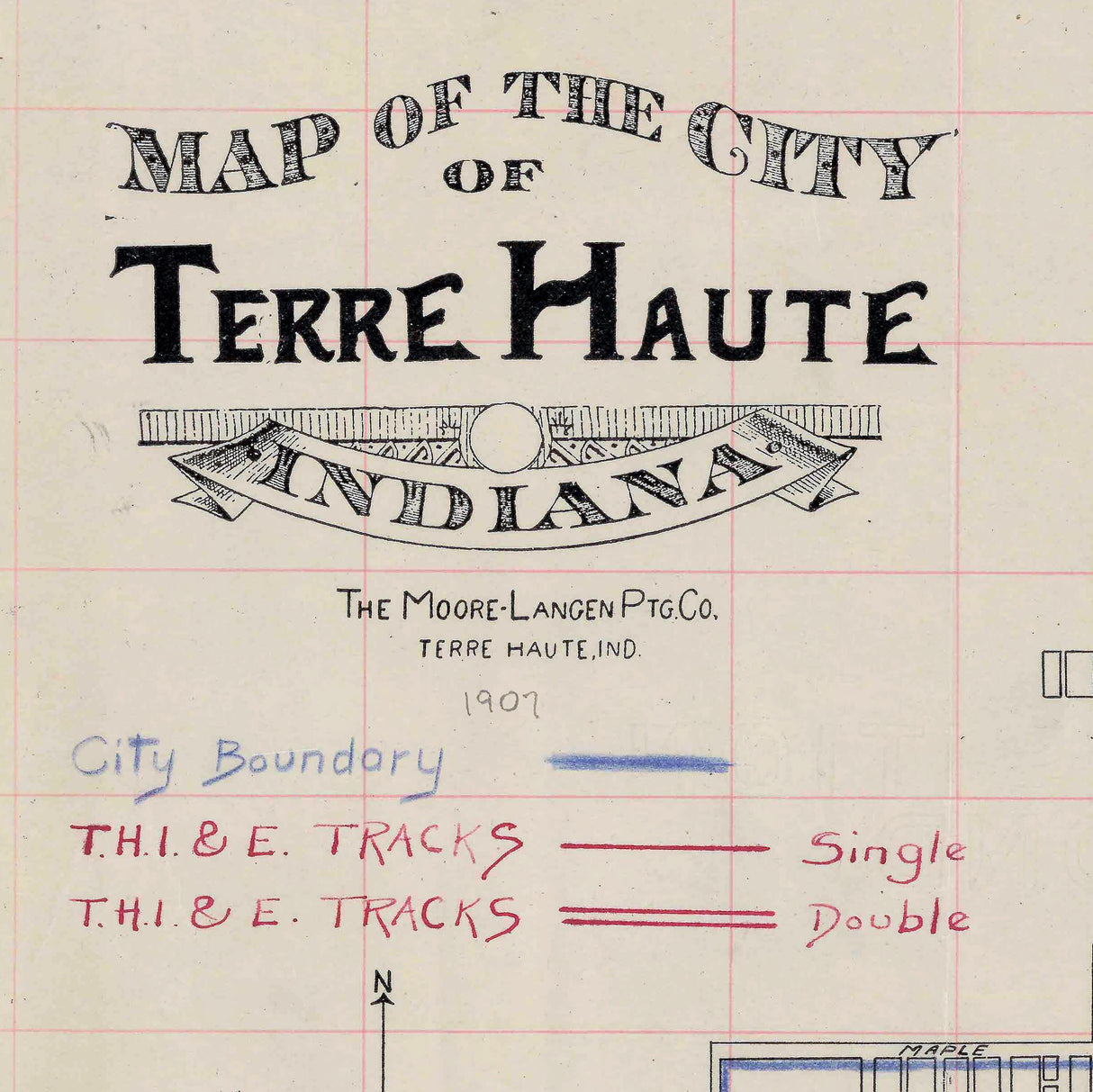 1907 Map of Terre Haute Indiana