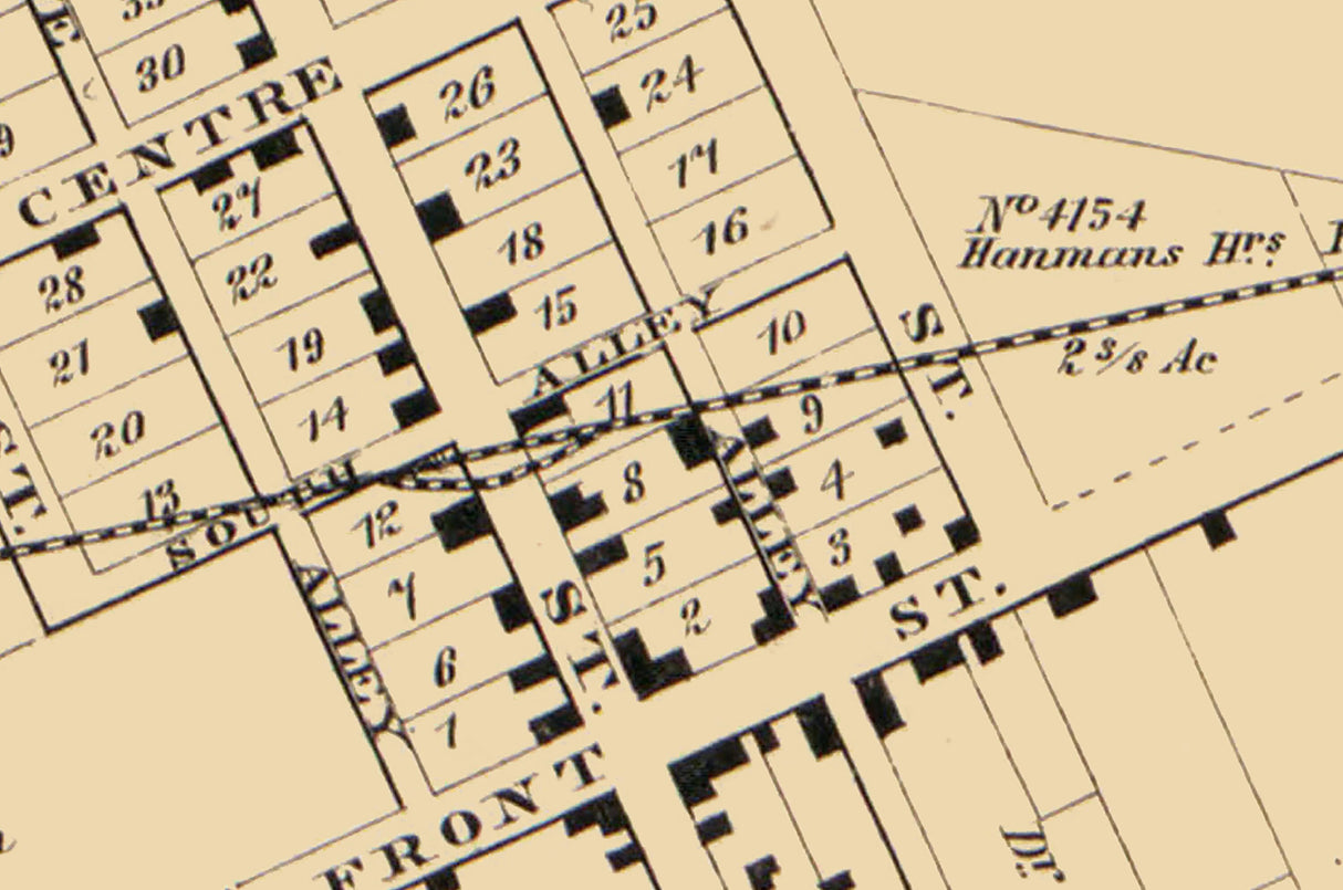 1858 Town Map of New Holland Pickaway County Ohio