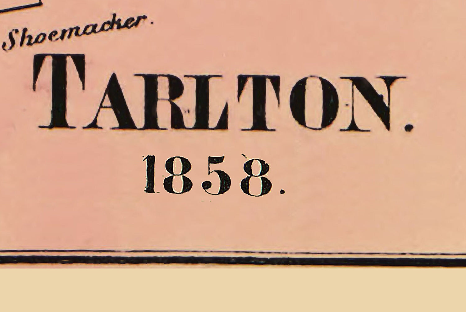 1858 Town Map of Tarlton Pickaway County Ohio