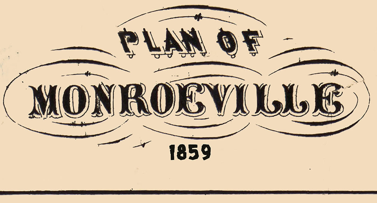 1859 Town Map of Monroeville Huron County Ohio
