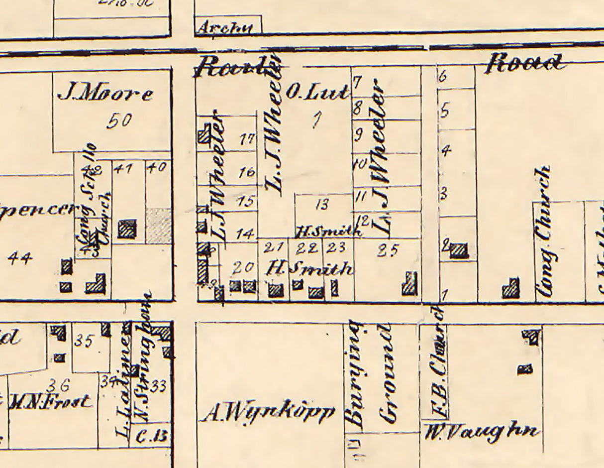 1859 Town Map of Stueben Huron County Ohio