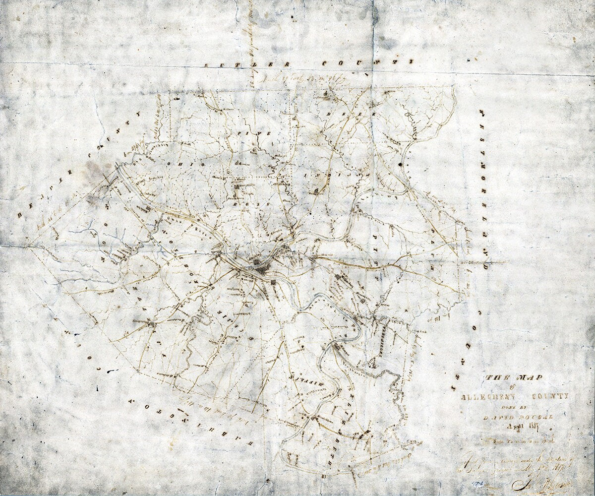 1817 Map of Allegheny County Pennsylvania