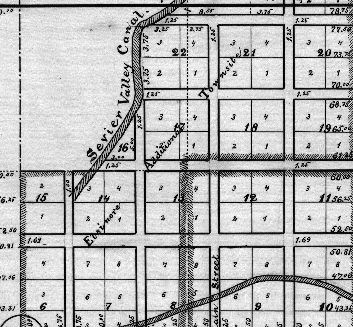 1915 Map of The Town of Elsinore Sevier County Utah