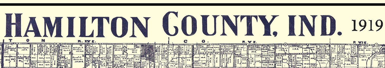 1919 Farm Line Map of Hamilton County Indiana