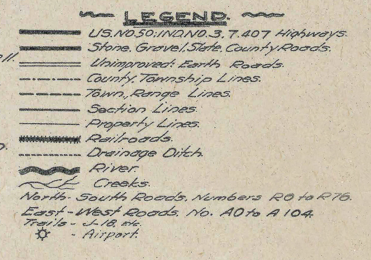 1935 Farm Line Map of Jennings County Indiana