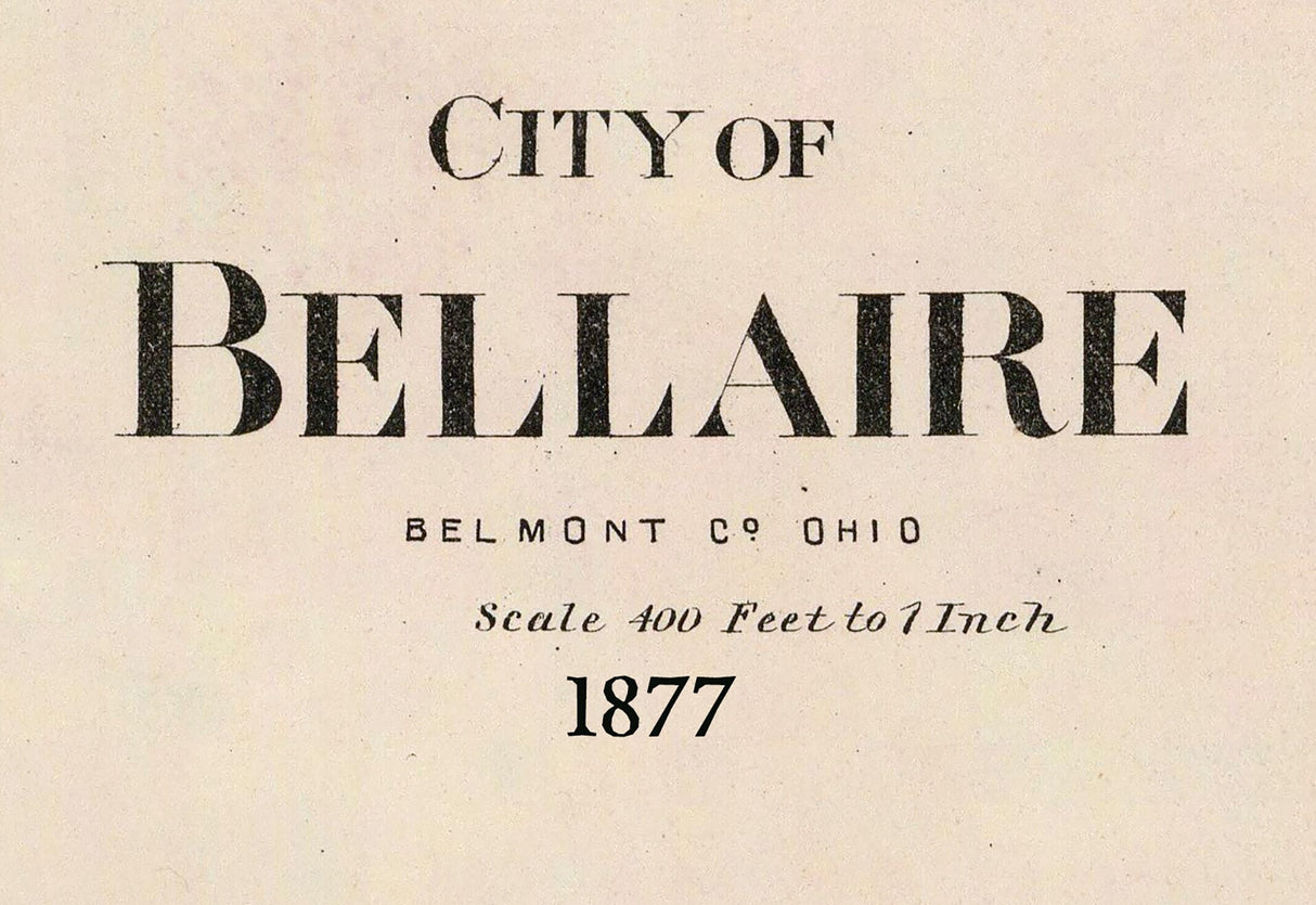 1877 Map of Bellaire Belmont County Ohio