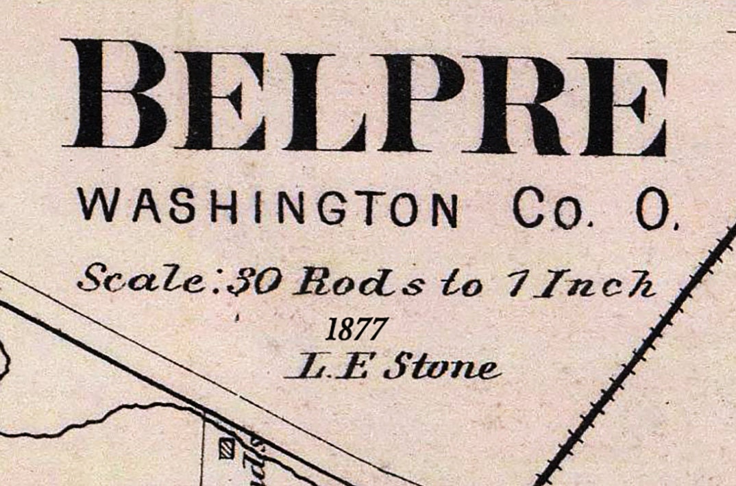 1877 Map of Belpre Washington County Ohio