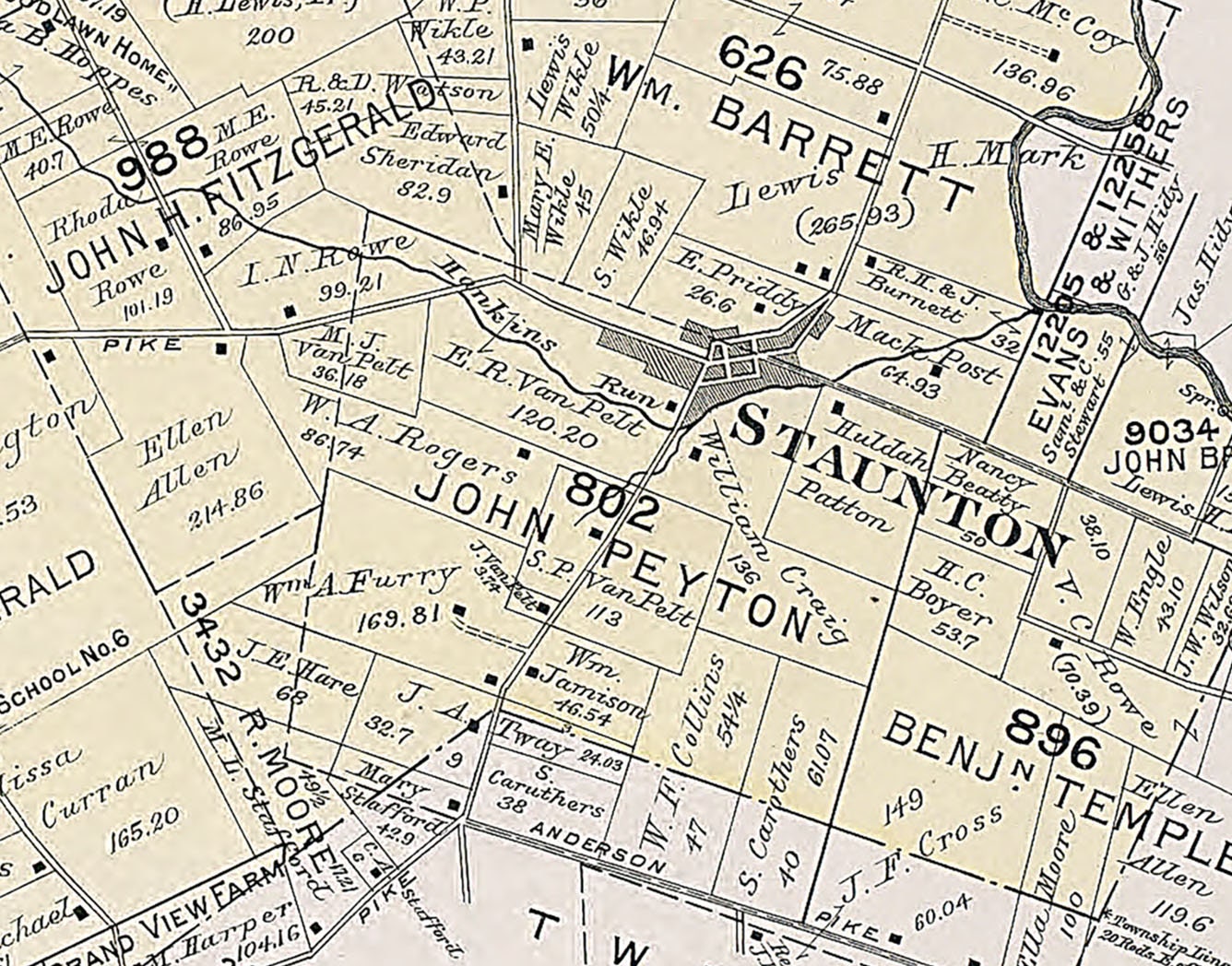 1913 Map of Concord Township Fayette County Ohio