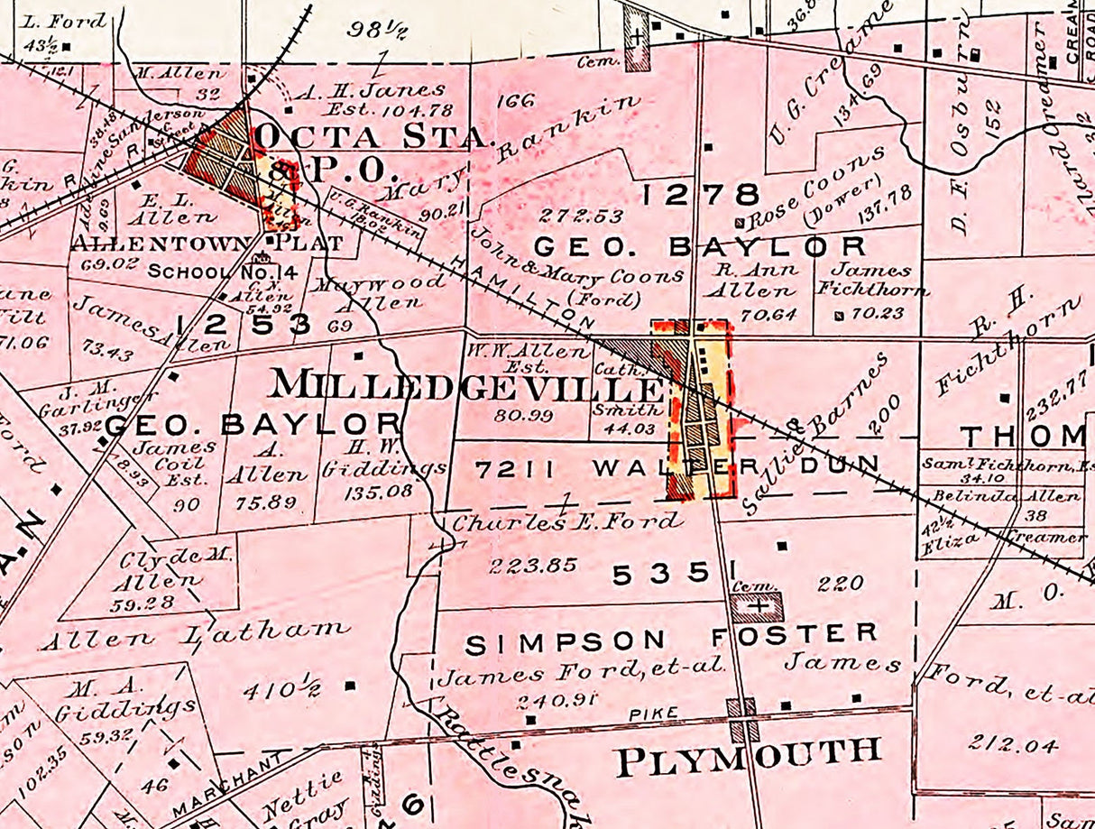 1913 Map of Jasper Township Fayette County Ohio