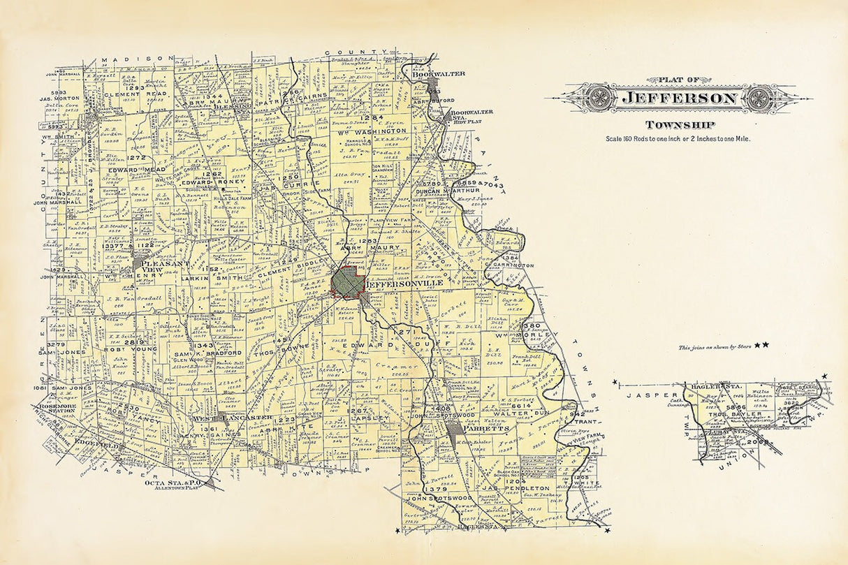 1913 Map of Jefferson Township Fayette County Ohio