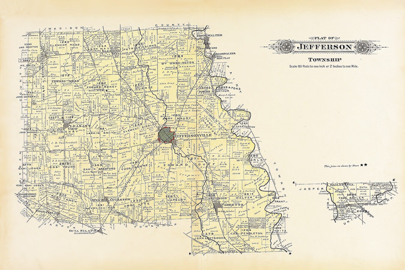 1913 Map of Jefferson Township Fayette County Ohio