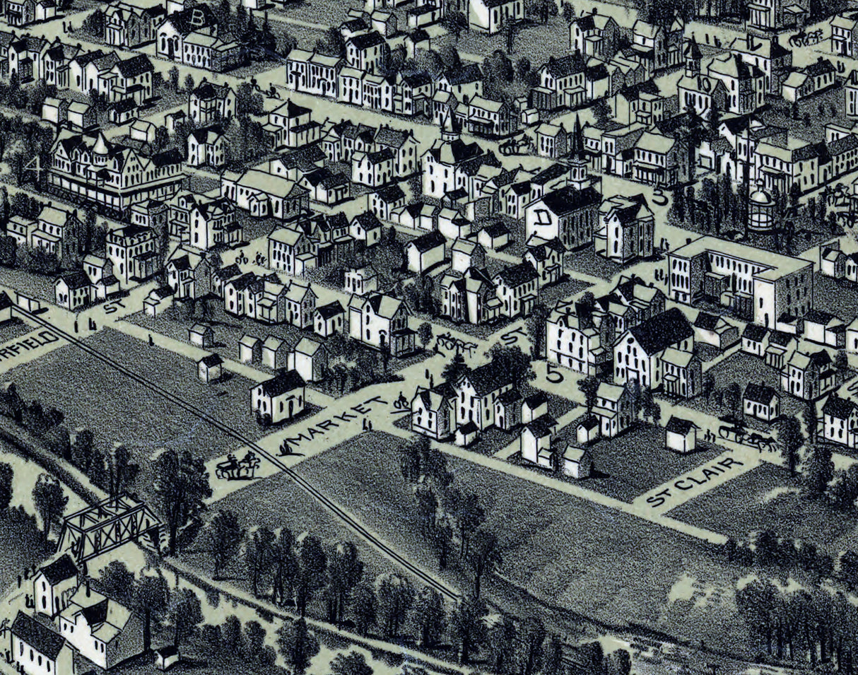 1900 Panoramic Map of Ligonier Westmoreland County Pennsylvania