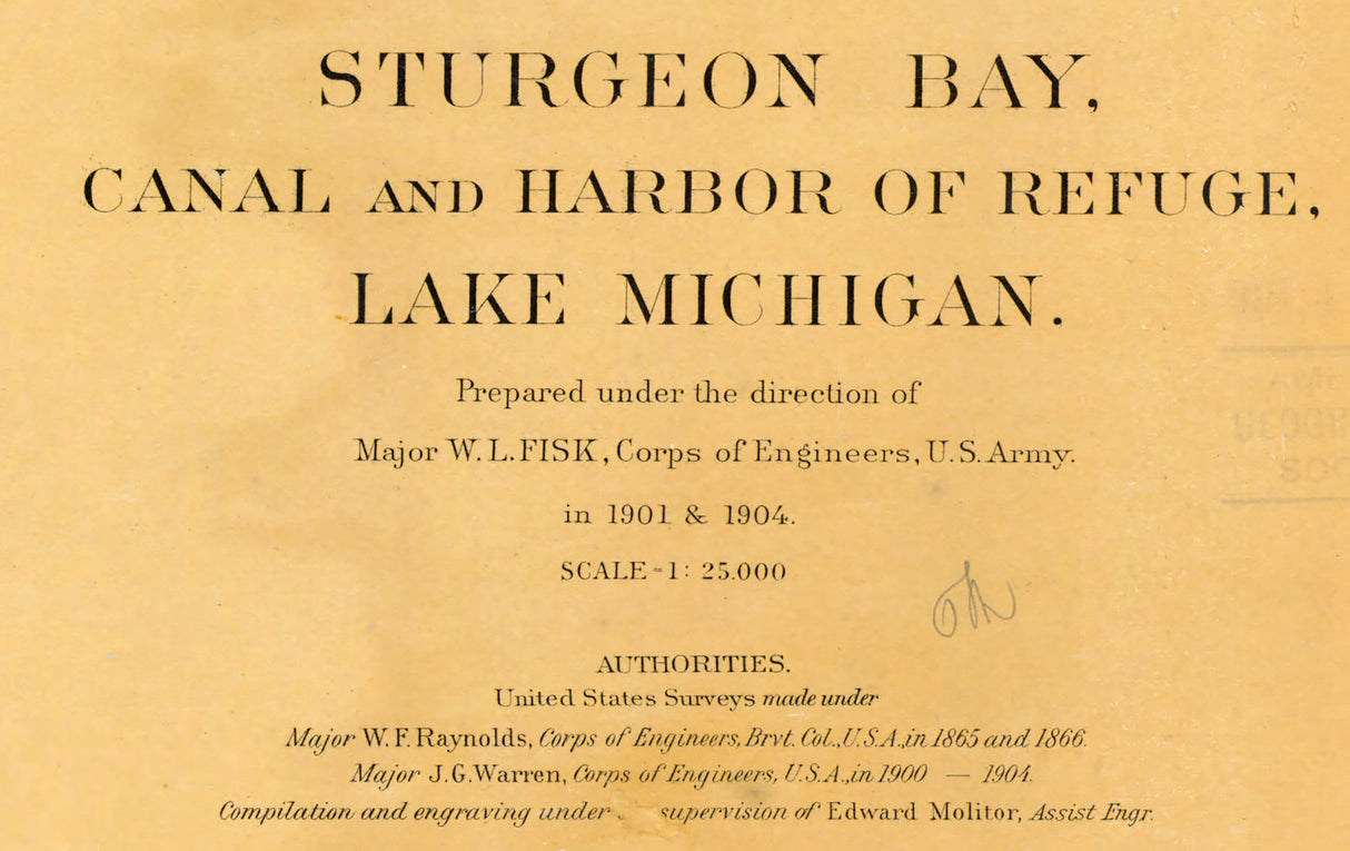 1904 Nautical Chart Map of Sturgeon Bay Canal and Harbor Wisconsin