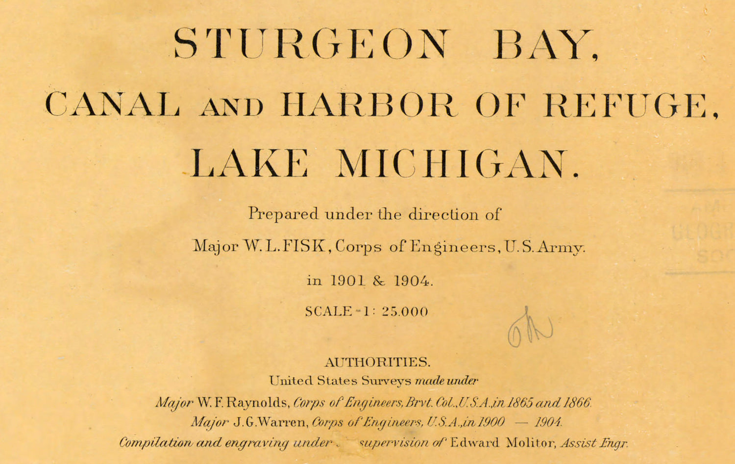 1904 Nautical Chart Map of Sturgeon Bay Canal and Harbor Wisconsin