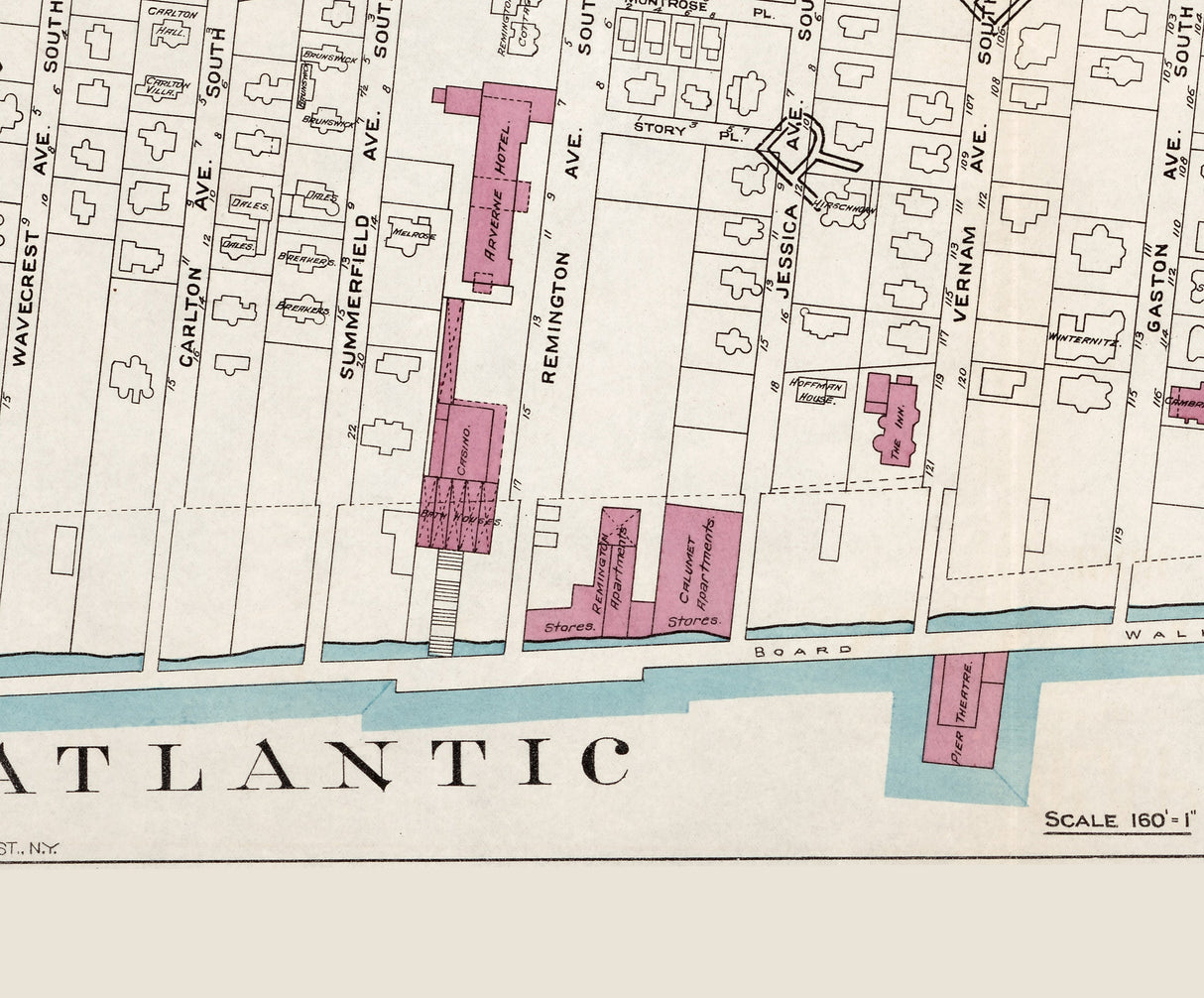1908 Town Map of Arverne New York City New York